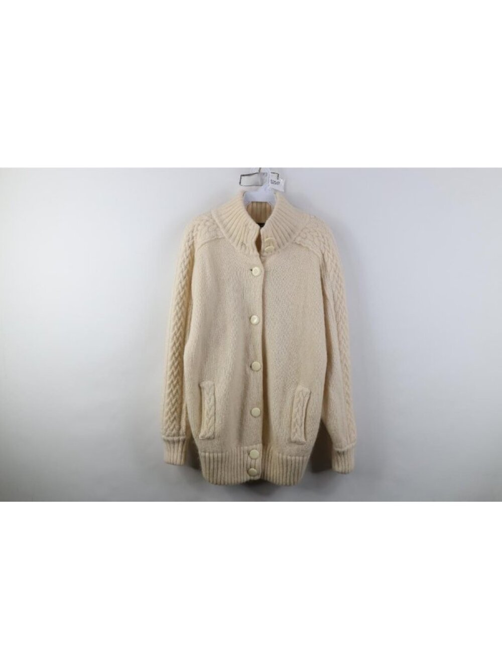 Vintage 90s Streetwear Womens Small Heavyweight Wool Ribbed Knit Sweater Jacket